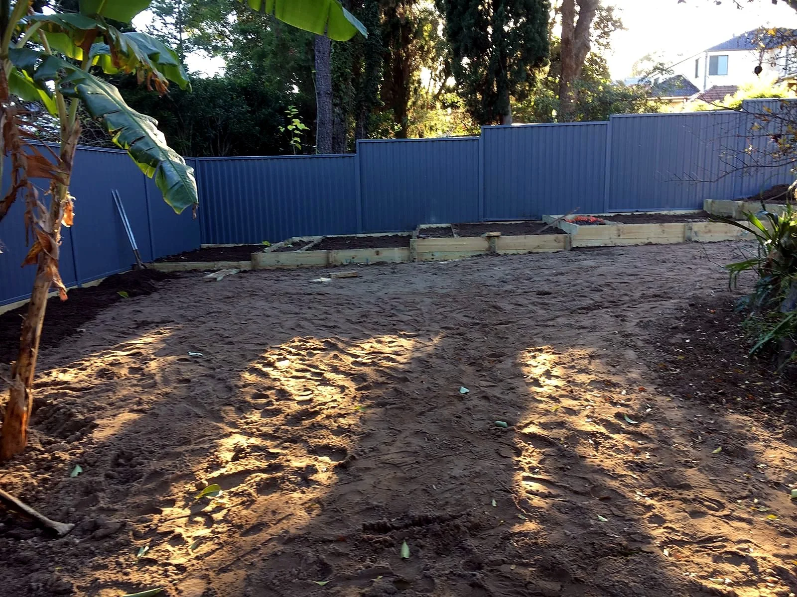 Kellyville backyard before the turf preparation work